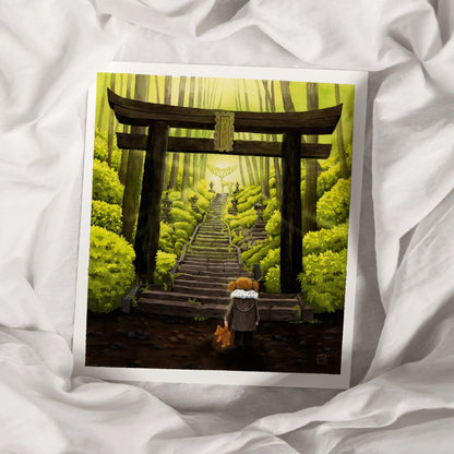 Aquarell 'Shinto Tor' Kunstdruck 37x41 cm - handsigniert und limitiert - Carasusan