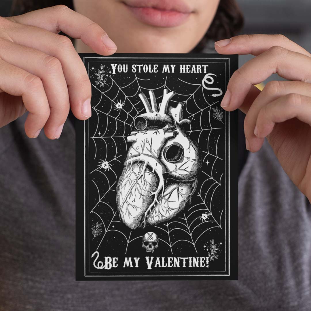 Valentine's Day postcard | Dark Academia | gothic | Din A6 | black