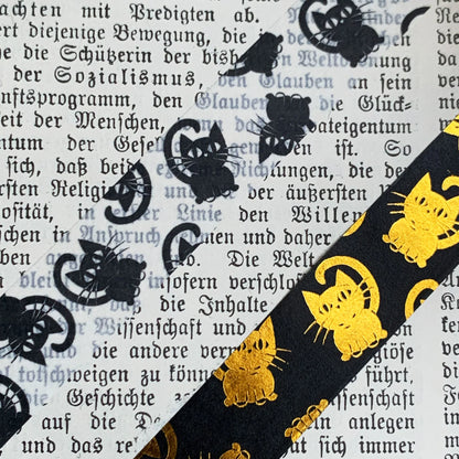 Washi-Tape-Set mit niedlichen Katzen | schwarz-gold und minimalistisch schwarz-weiß| 10mx15mm - Carasusan