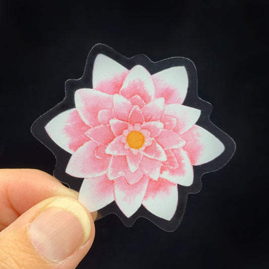 Sticker 'Waterlily', 3 Stück, transparent ca. 5x5cm Seerose in Aquarell