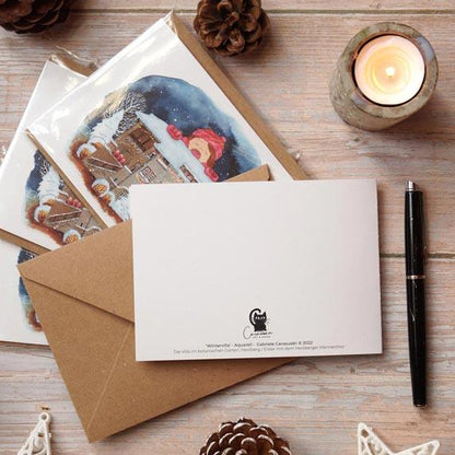 Weihnachtskarte 'Weihnachtssingen' mit Umschlag aus Kraftpapier | umweltfreundlich - Carasusan