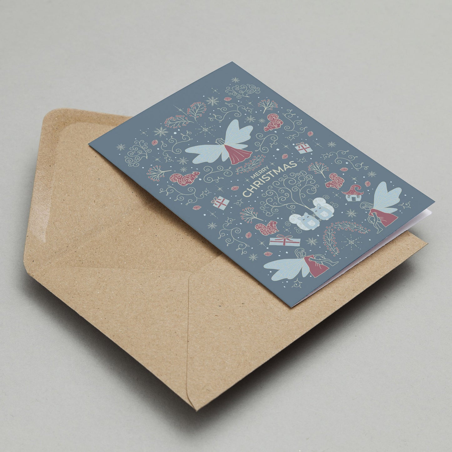 Christmas card 'Winter Elves' light blue DinA6 | set with envelope and letter seal | eco friendly