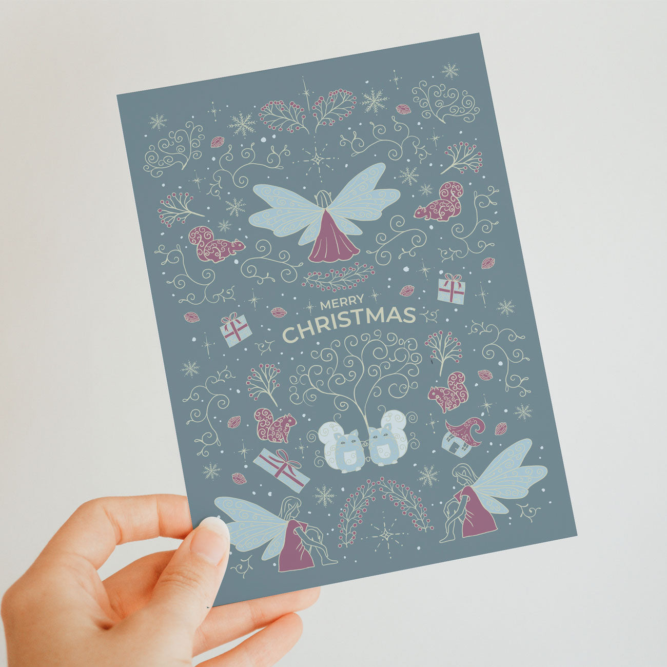 Christmas card 'Winter Fairies' | ice blue | Postcard Din A6