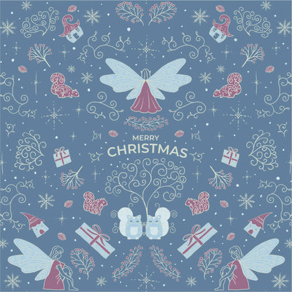 Weihnachts-Geschenkpapier 'Winterelfen' | hellblau | 50x70cm Bogen - Carasusan