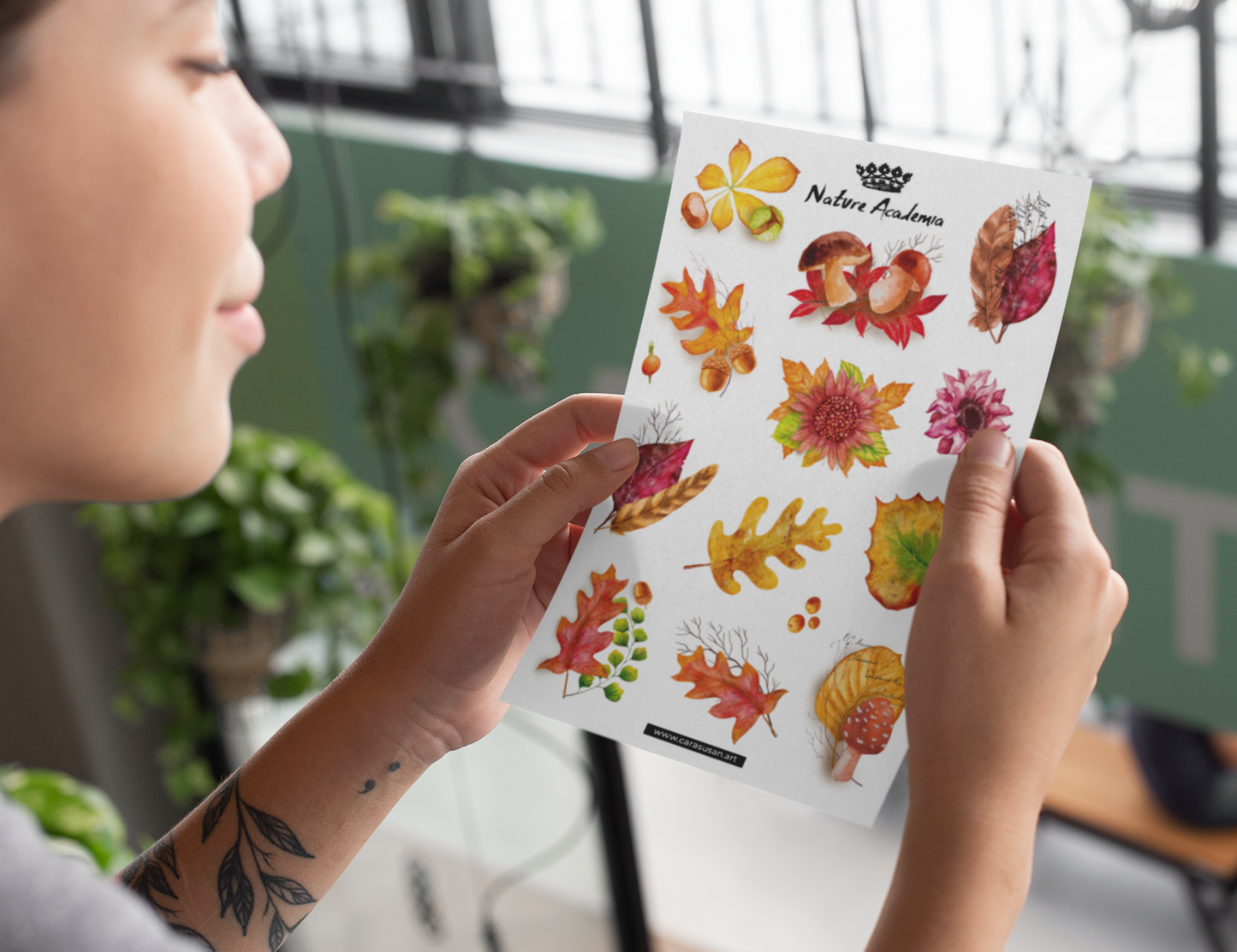 Sticker sheet 'Autumn Leaves' botanical illustrations for bullet journaling, decoration and more