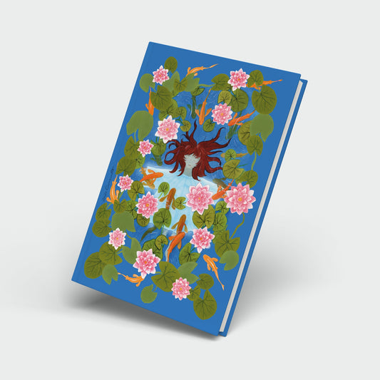 Diary 'Waterlily Girl' DinA5 blank with ribbon bookmark