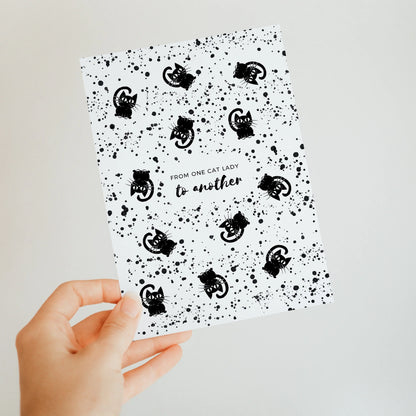 Postkarte mit niedlichen Kätzchen 'From one Catlady to another' Din A6 - Carasusan