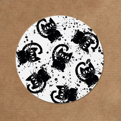 6 Briefsiegel Aufkleber 50mm Kätzchen - umweltfreundlich aus Papier - Carasusan