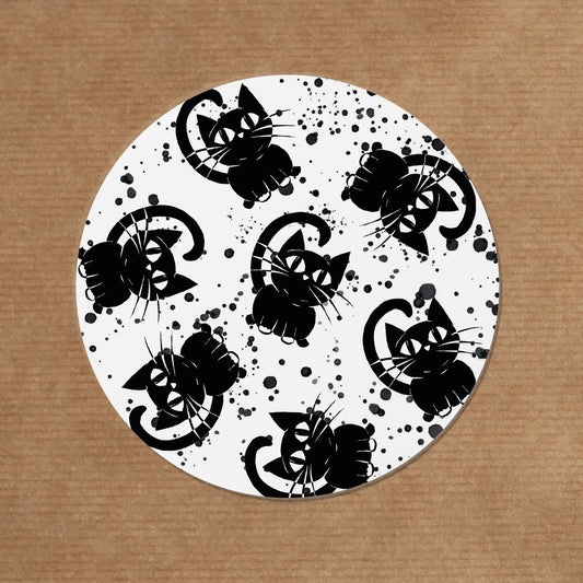 6 Briefsiegel Aufkleber 50mm Kätzchen - umweltfreundlich aus Papier - Carasusan