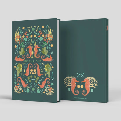 Notizbuch Seepferdchen mit Punktraster - Journal mit Bullet Muster - Din A5 mit Lesezeichen - Carasusan