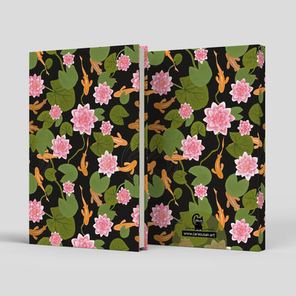 Notizbuch 'Seerosen' mit Punktraster und Lesebändchen - Bullet pattern Journal - Carasusan