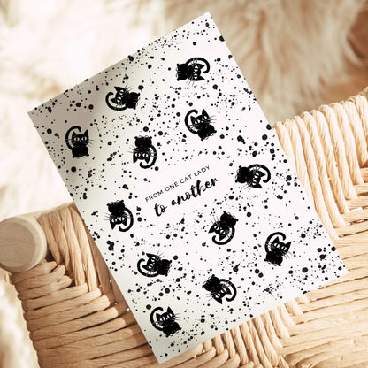 Postkarte mit niedlichen Kätzchen 'From one Catlady to another' Din A6 - Carasusan