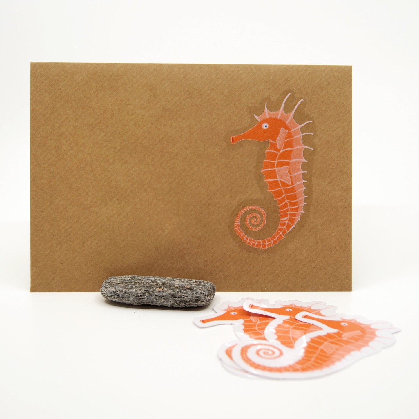 Sticker 3 pieces seahorse, transparent sticker, 8x5cm
