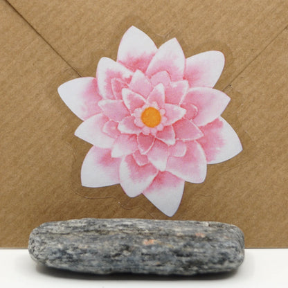 Sticker 'Waterlily', 3 Stück, transparent ca. 5x5cm Seerose in Aquarell - Carasusan