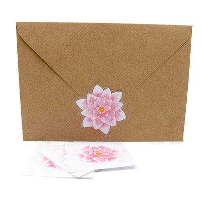 Sticker 'Waterlily', 3 Stück, transparent ca. 5x5cm Seerose in Aquarell - Carasusan