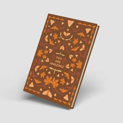 Herbstliches Notizbuch 'Nachtfalter' mit Punktraster und Lesebändchen - umweltfreundlich - Carasusan