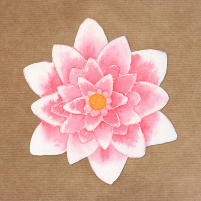 Sticker 'Waterlily', 3 Stück, transparent ca. 5x5cm Seerose in Aquarell - Carasusan