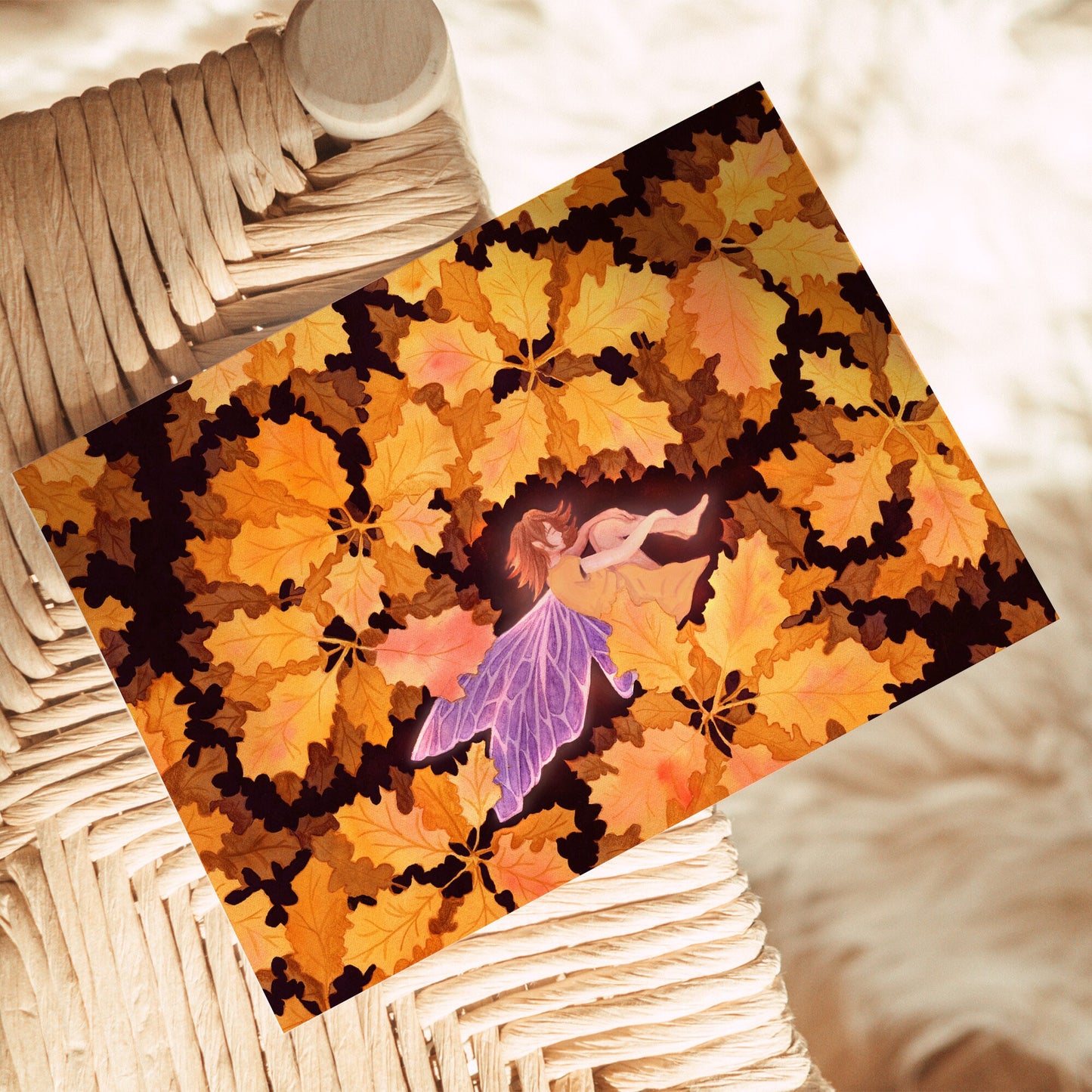 Autumn postcard 'Autumn elf'