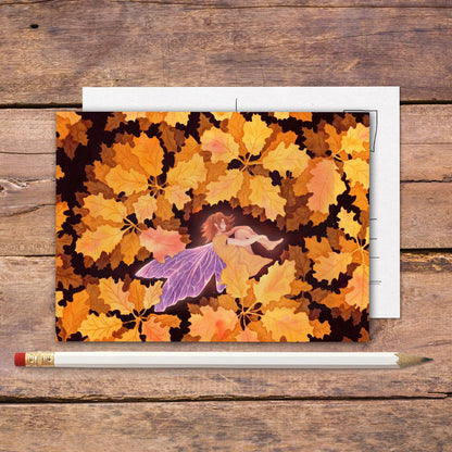 Herbstliche Postkarte 'Herbstelfe' - Carasusan