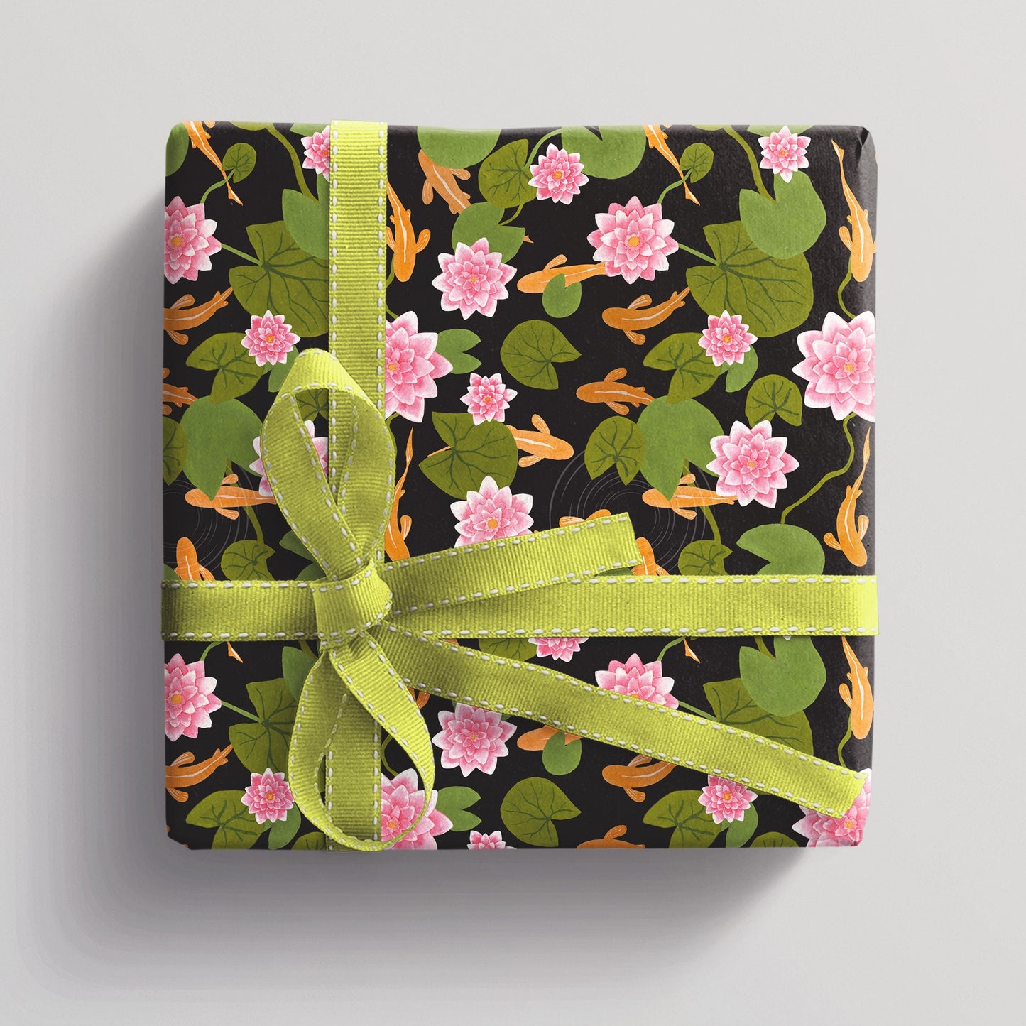 Wrapping paper 'Waterlily' 49x68cm with water lilies and koi