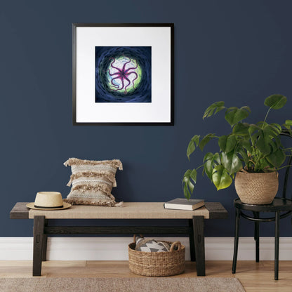 Kunstdruck 'Oktopus' Aquarell - handsigniert - 30x30 oder 40x40cm - Carasusan