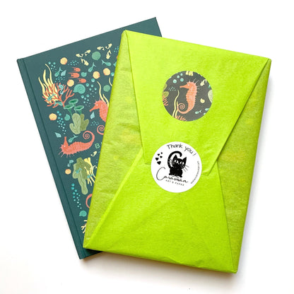 Notizbuch Seepferdchen mit Punktraster - Journal mit Bullet Muster - Din A5 mit Lesezeichen - Carasusan