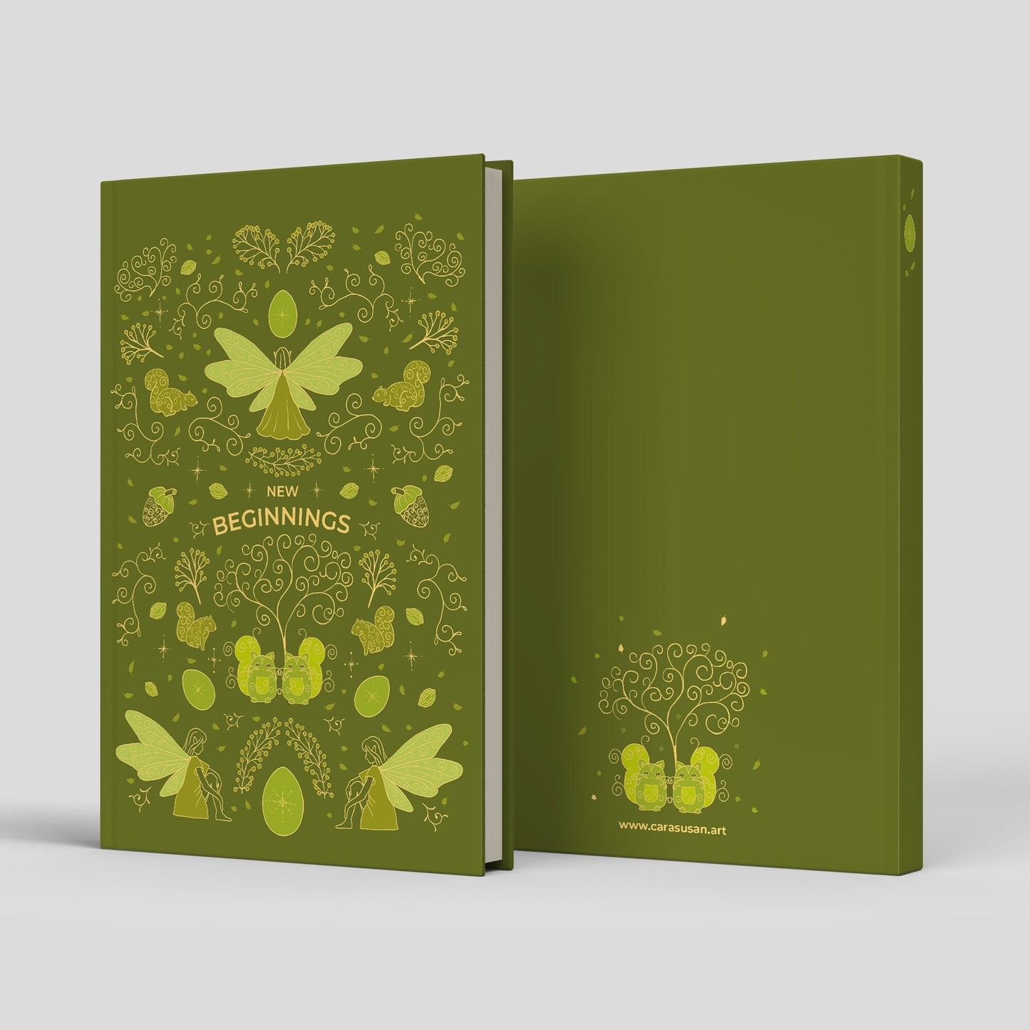 Dot grid notebook 'Green meadow'  with ribbon marker on recycled paper