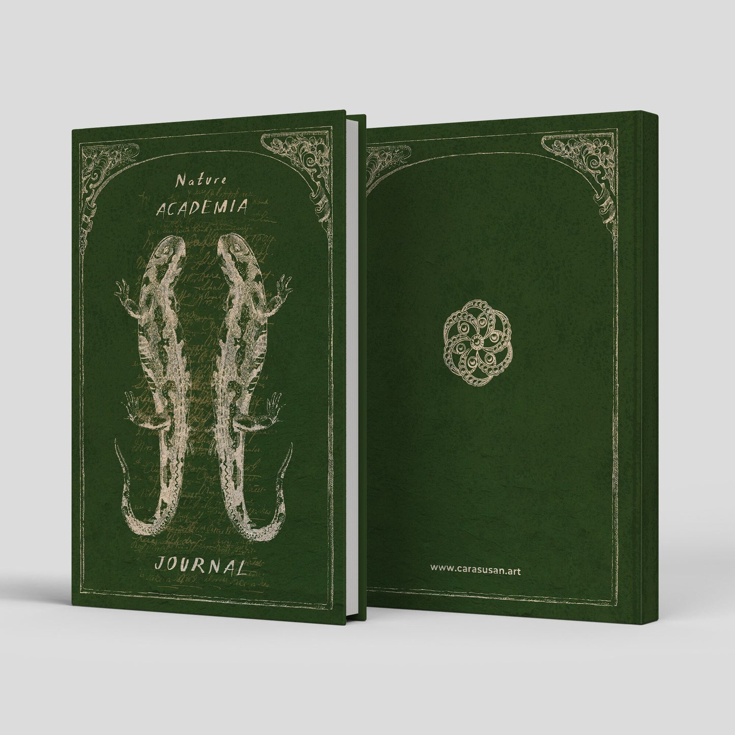 Dot grid notebook 'Nature Academia Salamander' dark green with ribbon marker - eco friendly