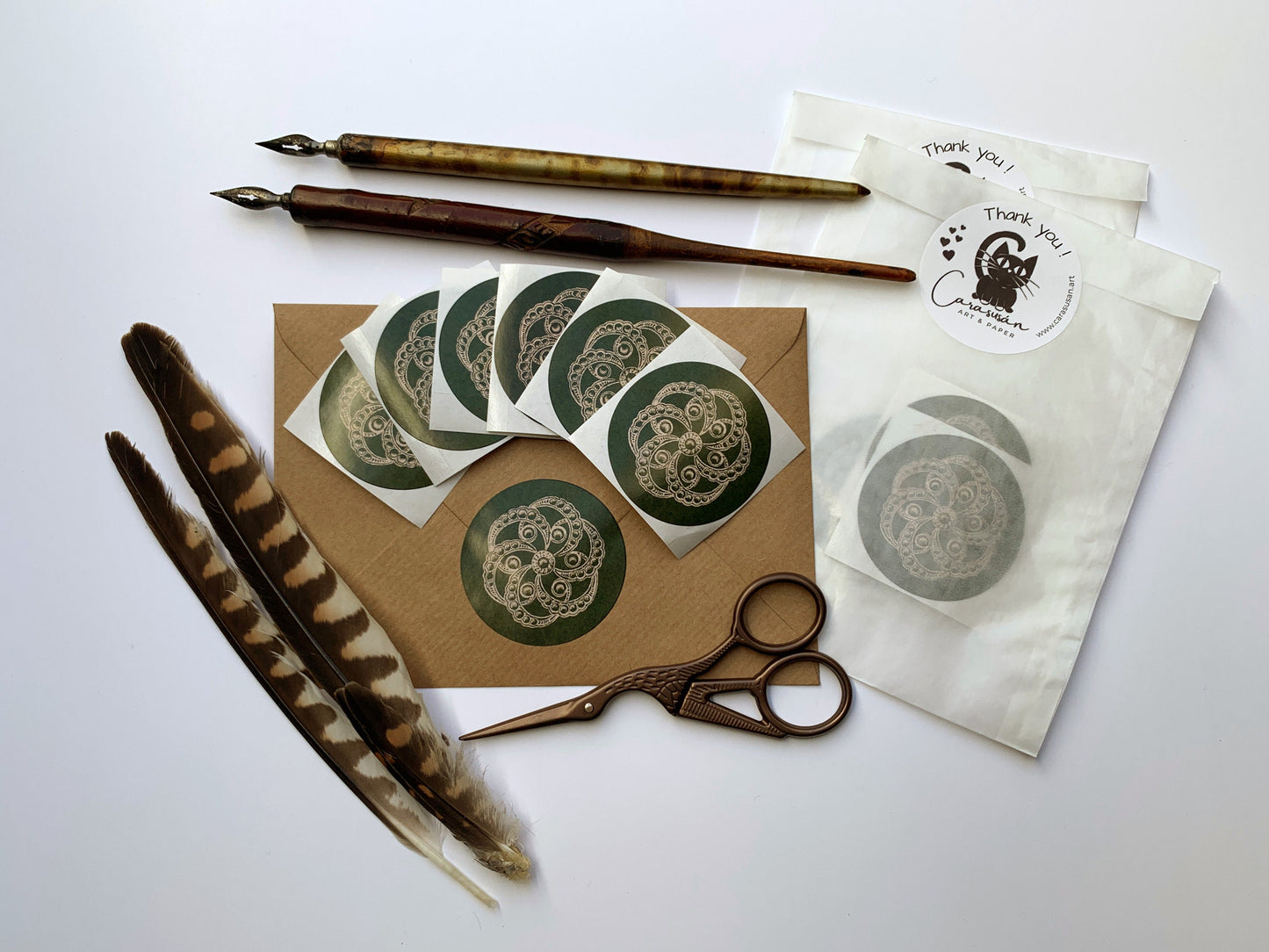6 letter seal stickers 'Nature Academia II' 50mm round