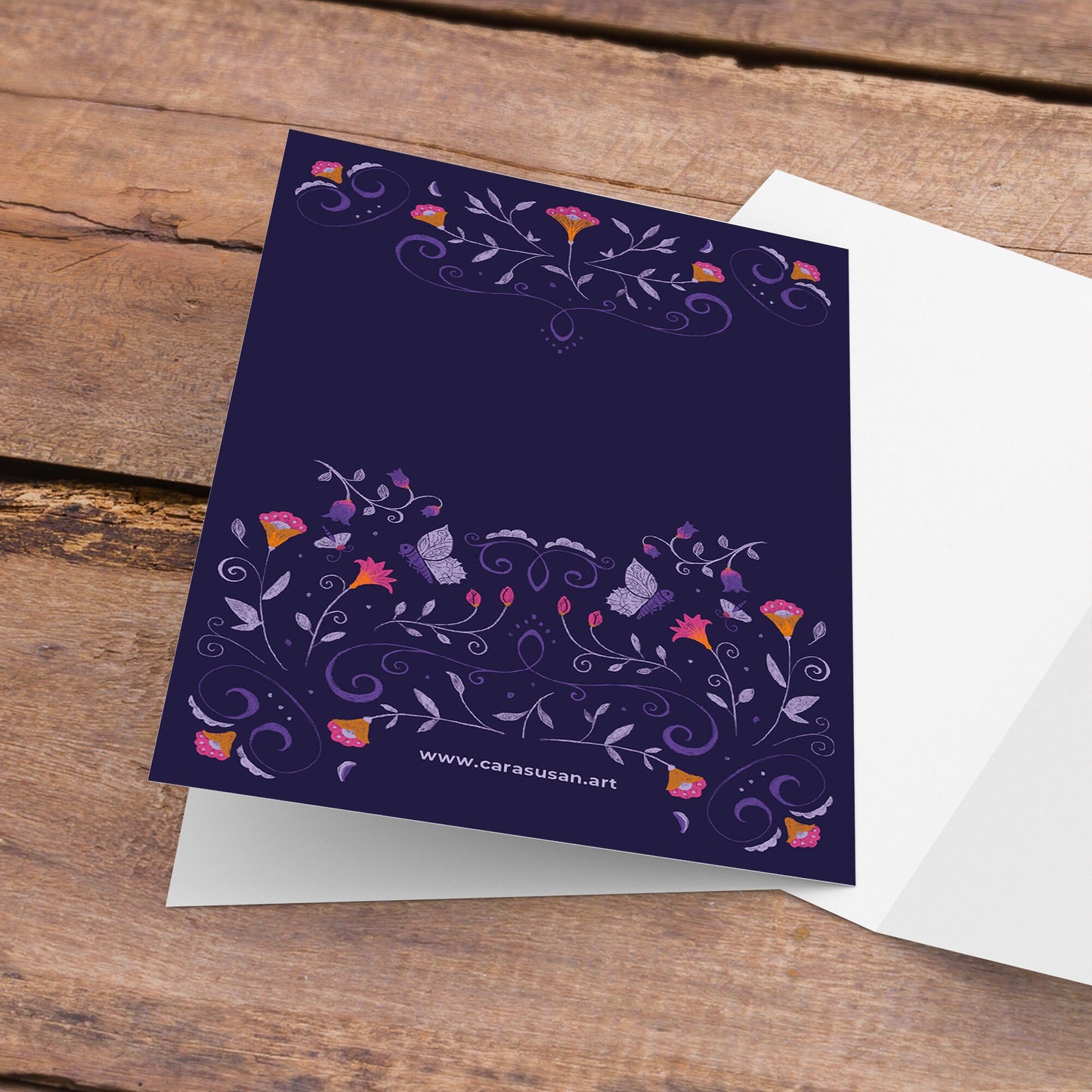 Geburtstagskarte 'Geheimer Garten' DinA6 mit Umschlag aus Kraftpapier