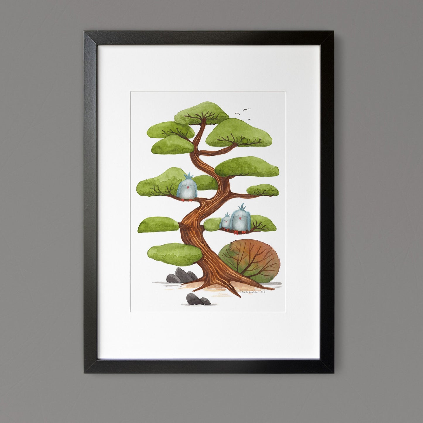 Art print 'Cloud Pine' on fine watercolor paper - hand-signed and limited