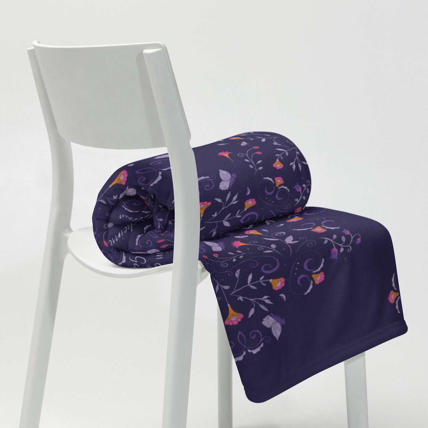 Blanket with flower pattern 'My Secret Garden' 127x153cm