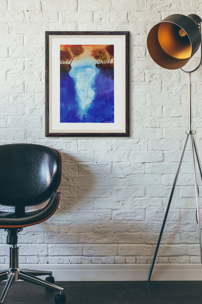 Aquarell 'Wassergeist' Kunstdruck auf feinem Aquarellpapier 25x34cm - Carasusan